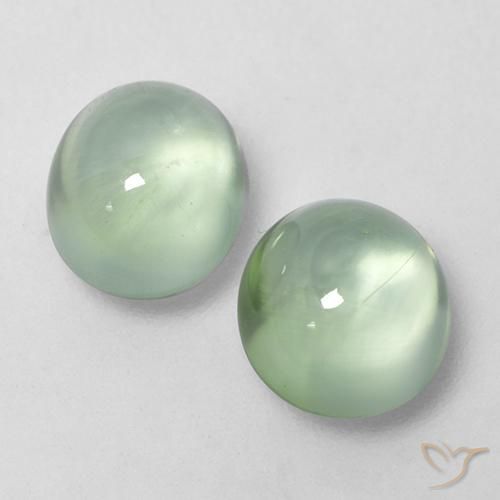 3.37ctw Natural Verde pera claro Prehnite, Ovalada, Transparente