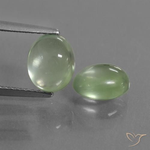 3.79ctw Natural Verde cálido Prehnite, Ovalada, Transparente