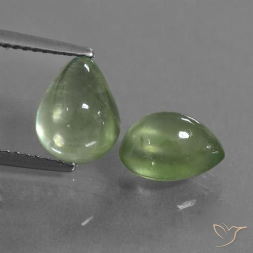 4.45ctw Natural Verde cálido Prehnite, En forma de pera, Transparente