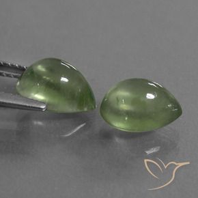Gemas de Prehnite Verde cálido natural de 4.45 ct, En forma de pera, Transparente