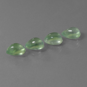 Gemas de Prehnite Verde natural de 5.10 ct, En forma de pera, Transparente