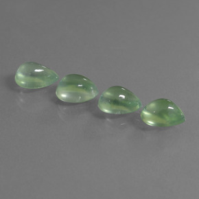 Gemas de Prehnite Verde natural de 5.10 ct, En forma de pera, Transparente