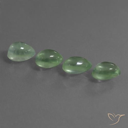 7.48ctw Natural Verde claro Prehnite, En forma de pera, Transparente