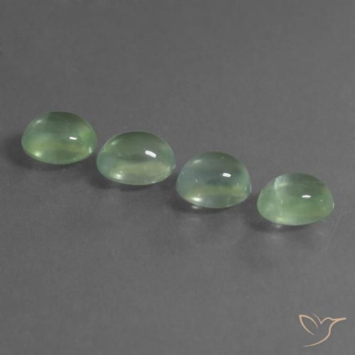 6.48ctw Natural Verde muy claro Prehnite, Ovalada, Transparente