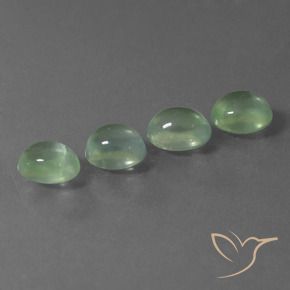 Gemas de Prehnite Verde muy claro natural de 6.48 ct, Ovalada, Transparente