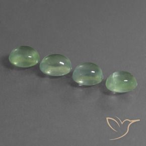 Gemas de Prehnite Verde muy claro natural de 6.48 ct, Ovalada, Transparente