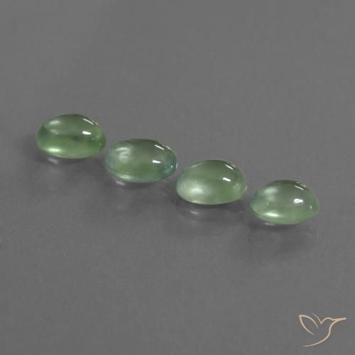 4.14ctw Natural Verde amarillo claro Prehnite, Ovalada, Transparente