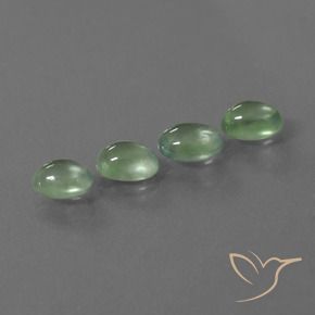 Gemas de Prehnite Verde amarillo claro natural de 4.14 ct, Ovalada, Transparente