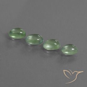 Gemas de Prehnite Verde amarillo claro natural de 4.14 ct, Ovalada, Transparente