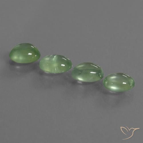 5.77ctw Natural Verde amarillo claro Prehnite, Ovalada, Transparente