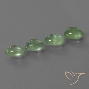 Gemas de Prehnite Verde amarillo claro natural de 5.77 ct, Ovalada, Transparente