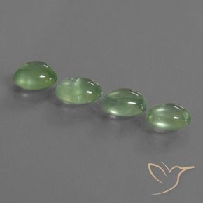 Gemas de Prehnite Verde amarillo claro natural de 5.77 ct, Ovalada, Transparente