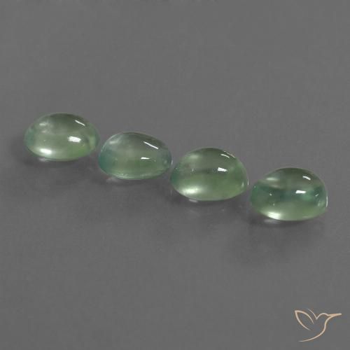 5.83ctw Natural Verde pera claro Prehnite, Ovalada, Transparente