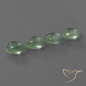 Gemas de Prehnite Verde pera claro natural de 5.83 ct, Ovalada, Transparente