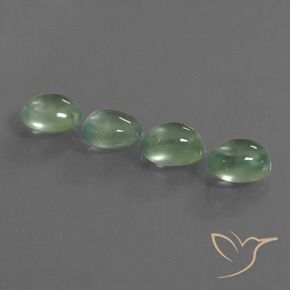 Gemas de Prehnite Verde pera claro natural de 5.83 ct, Ovalada, Transparente