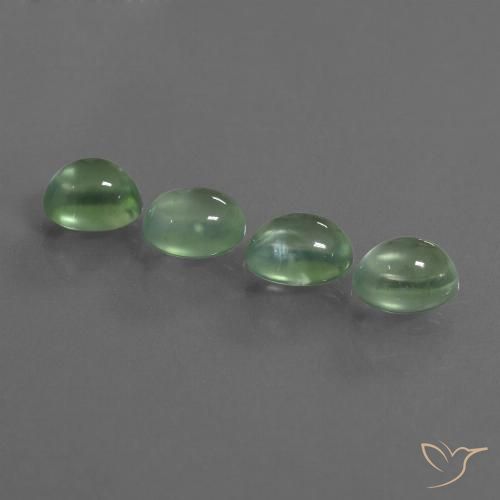 7.80ctw Natural Verde cálido Prehnite, Ovalada, Transparente