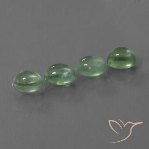 Gemas de Prehnite Verde cálido natural de 7.80 ct, Ovalada, Transparente