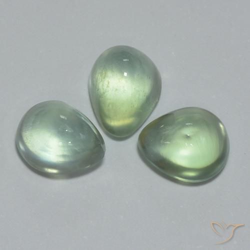 3.64ctw Natural Verde muy claro Prehnite, En forma de pera, Transparente