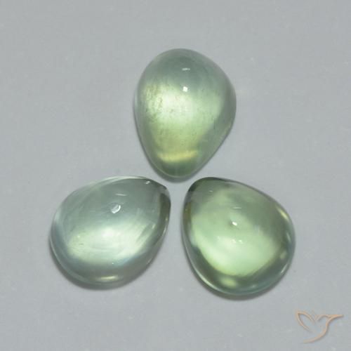 Gemas de Prehnite Verde muy claro natural de 3.64 ct, En forma de pera, Transparente