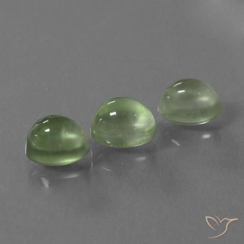 4.94ctw Natural Verde amarillo Prehnite, Ovalada, Transparente