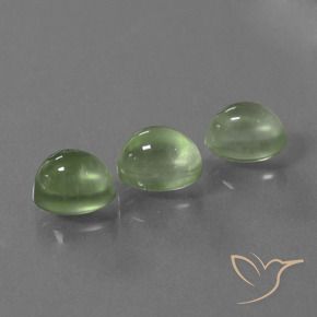 Gemas de Prehnite Verde amarillo natural de 4.94 ct, Ovalada, Transparente