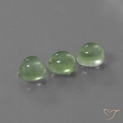 3.59ctw Natural Verde lima pálido Prehnite, Redondo, Transparente