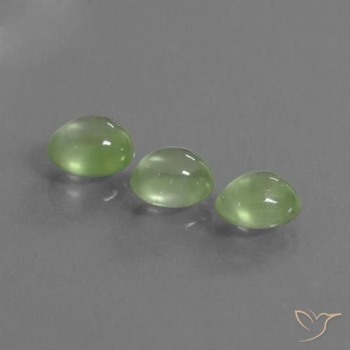 3.69ctw Natural Verde amarillento Prehnite, Ovalada, Transparente