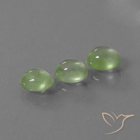 Gemas de Prehnite Verde amarillento natural de 3.69 ct, Ovalada, Transparente