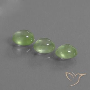 Gemas de Prehnite Verde amarillento natural de 3.69 ct, Ovalada, Transparente