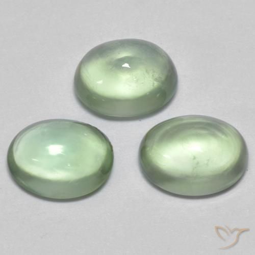 2.60ctw Natural Verde pera claro Prehnite, Ovalada, Transparente