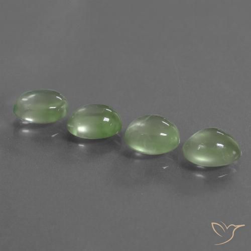 8.34ctw Natural Verde amarillo Prehnite, Ovalada, Transparente