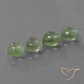 Gemas de Prehnite Verde pera natural de 8.35 ct, Ovalada, Transparente
