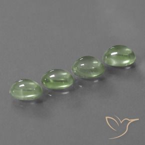 Gemas de Prehnite Verde amarillo claro natural de 6.48 ct, Ovalada, Transparente