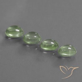Gemas de Prehnite Verde amarillo claro natural de 6.48 ct, Ovalada, Transparente