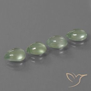 Gemas de prehnita verde natural de 5,59 ct, en forma de pera, transparente