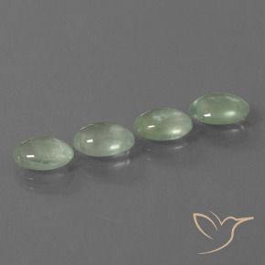 Gemas de Prehnite Verde pera pálido natural de 6.00 ct, Ovalada, Transparente