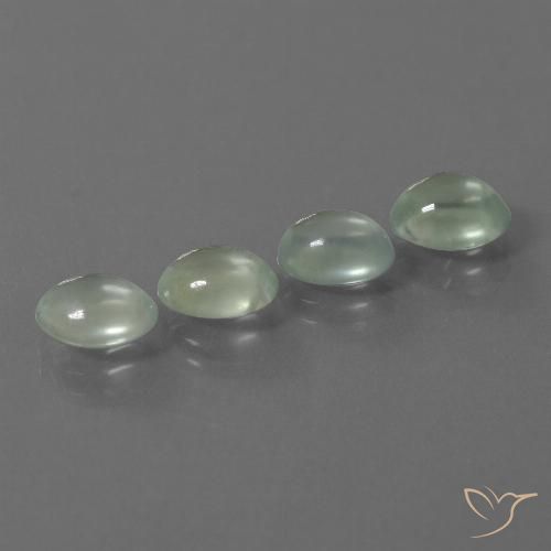 6.19ctw Natural Verde muy claro Prehnite, Ovalada, Transparente