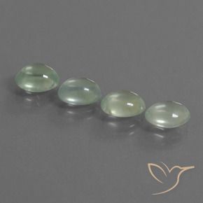 Gemas de Prehnite Verde muy claro natural de 6.19 ct, Ovalada, Transparente