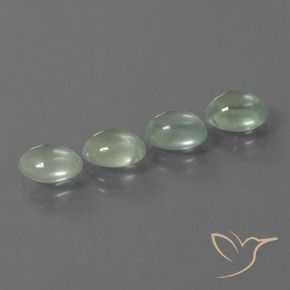 Gemas de Prehnite Verde muy claro natural de 6.19 ct, Ovalada, Transparente