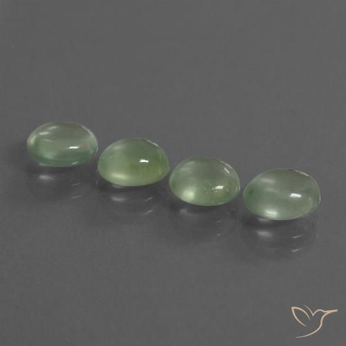5.54ctw Natural Verde pera claro Prehnite, Ovalada, Transparente