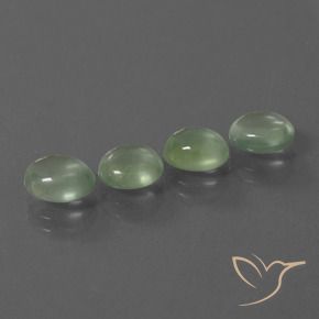 Gemas de Prehnite Verde pera claro natural de 5.54 ct, Ovalada, Transparente