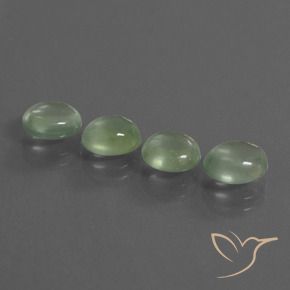 Gemas de Prehnite Verde pera claro natural de 5.54 ct, Ovalada, Transparente