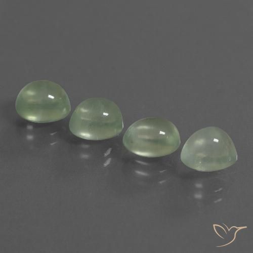 6.64ctw Natural Verde pálido Prehnite, Ovalada, Transparente