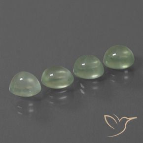 Gemas de Prehnite Verde pálido natural de 6.64 ct, Ovalada, Transparente