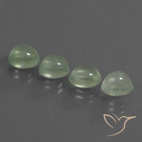 Gemas de Prehnite Verde pálido natural de 6.64 ct, Ovalada, Transparente