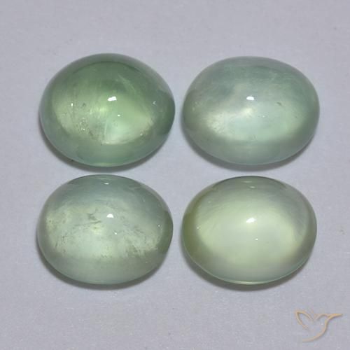 5.50ctw Natural Verde claro Prehnite, Ovalada, Transparente