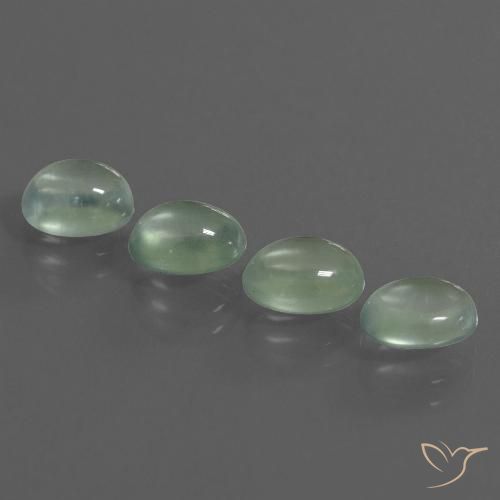 5.00ctw Natural Verde amarillo claro Prehnite, Ovalada, Transparente