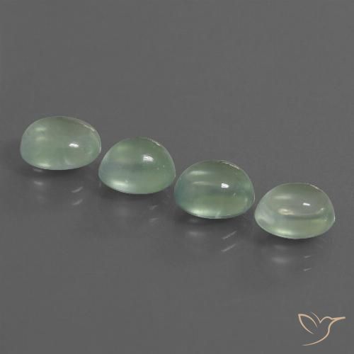 8.87ctw Natural Verde pera claro Prehnite, Ovalada, Transparente