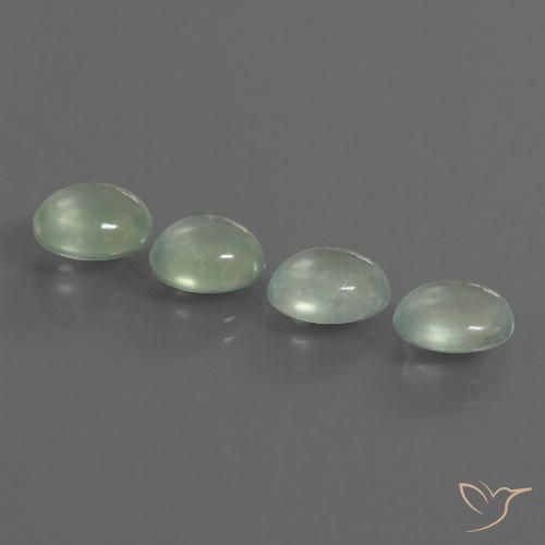 6.41ctw Natural Verde amarillo claro Prehnite, Ovalada, Transparente
