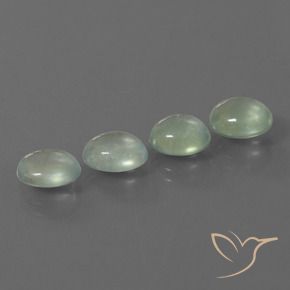 Gemas de Prehnite Verde amarillo claro natural de 6.41 ct, Ovalada, Transparente